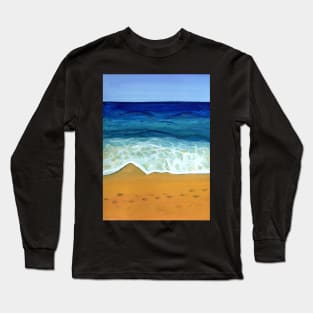 Beach Painting in Gouache Long Sleeve T-Shirt